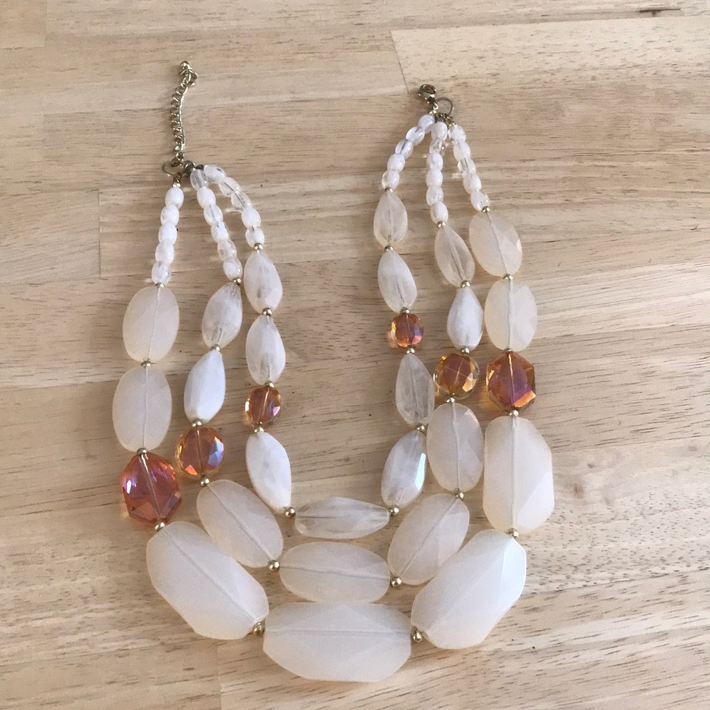 Chunky opaque and rose gold bubble necklace